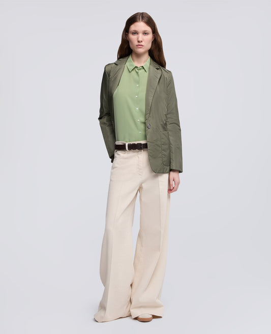 CHEMISE EN CREPE DE CHINE EN SOIE - VERDE - ASPESI