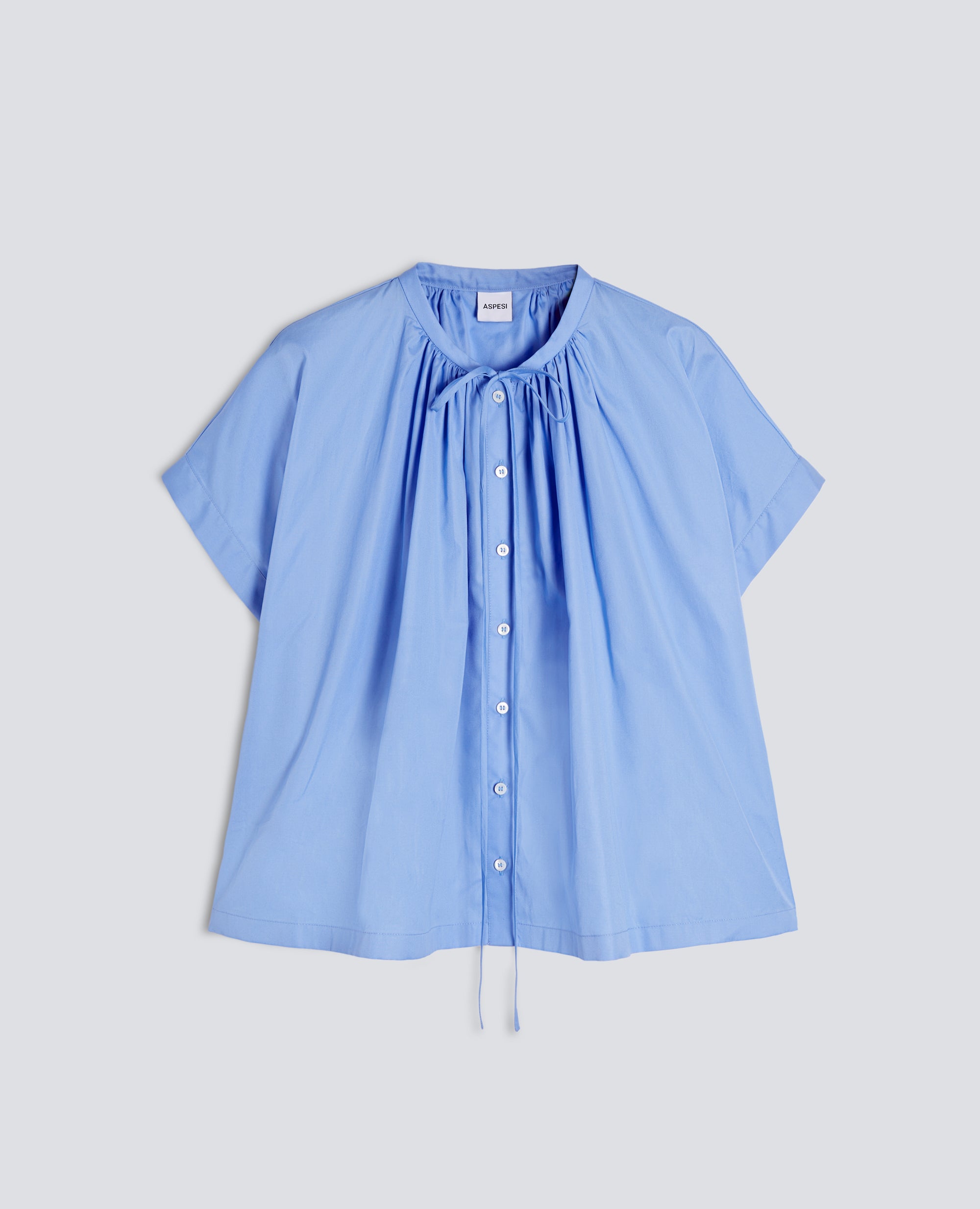 CAMICIA IN POPELINE DI COTONE - AZZURRO - ASPESI
