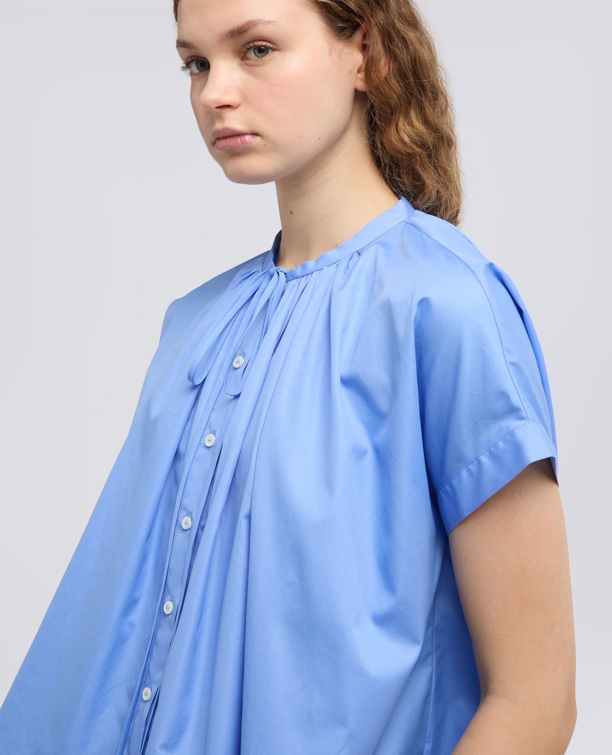 CAMICIA IN POPELINE DI COTONE - AZZURRO - ASPESI