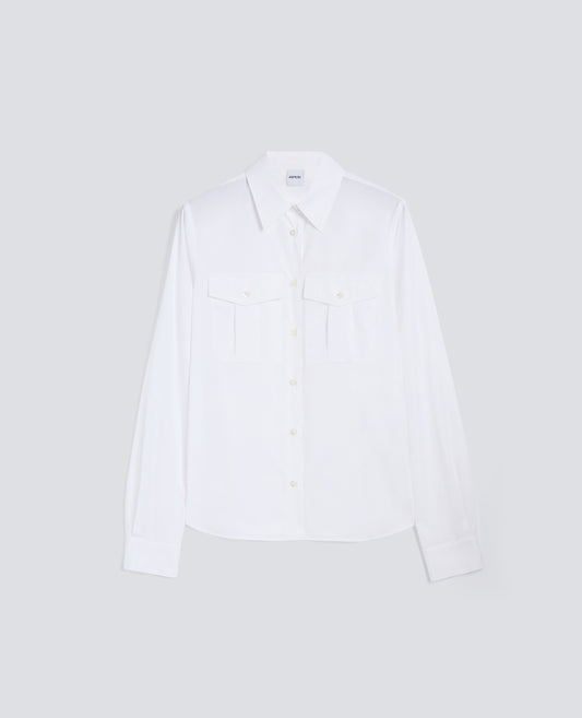 CAMISA CLASICA DE ALGODON POPELINA - BIANCO - ASPESI