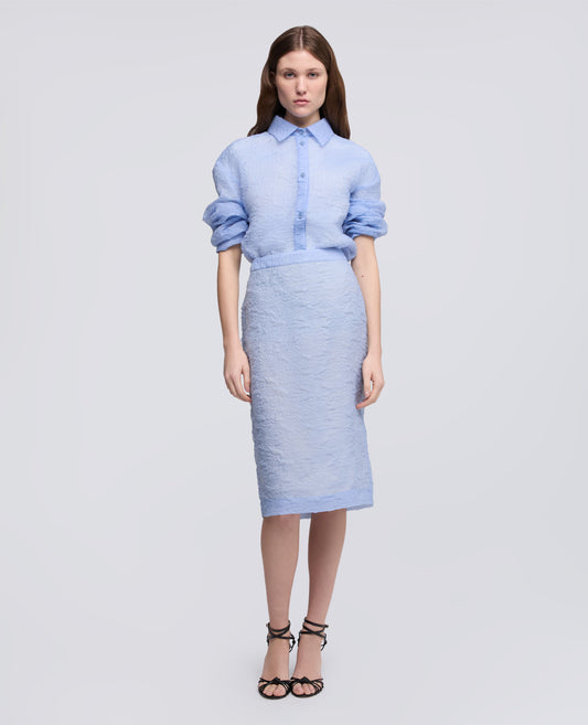 CAMISA CLOQUEEN ALGODON Y NAILON - AZZURRO - ASPESI
