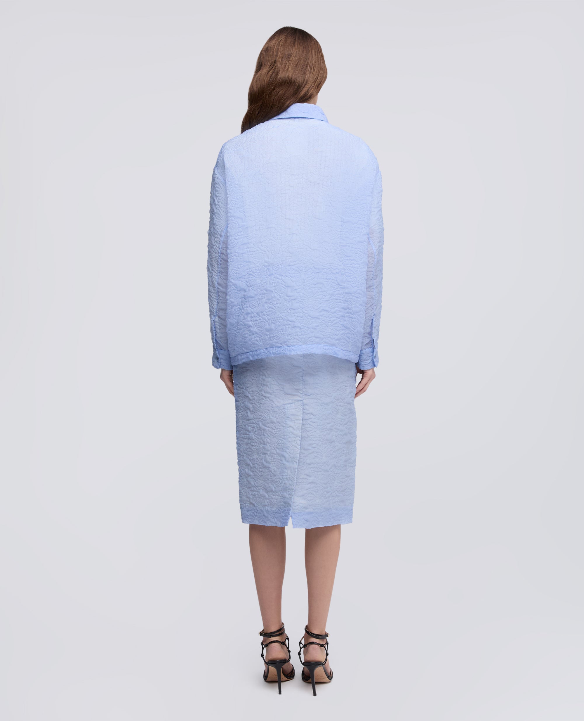 CLOQUE'-HEMD AUS BAUMWOLLNYLON - AZZURRO - ASPESI