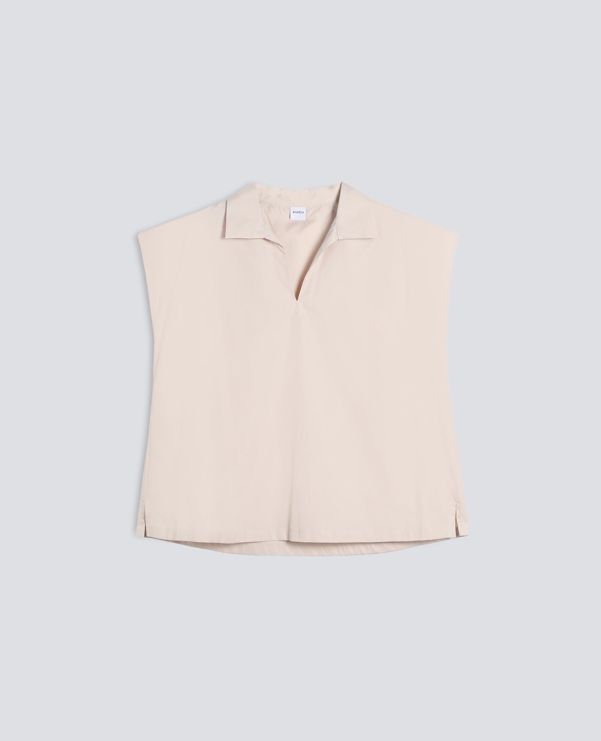 TOP DE POPELINA DE ALGODON - BEIGE - ASPESI