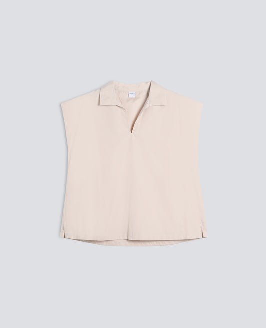 TOP IN POPELINE DI COTONE - BEIGE - ASPESI