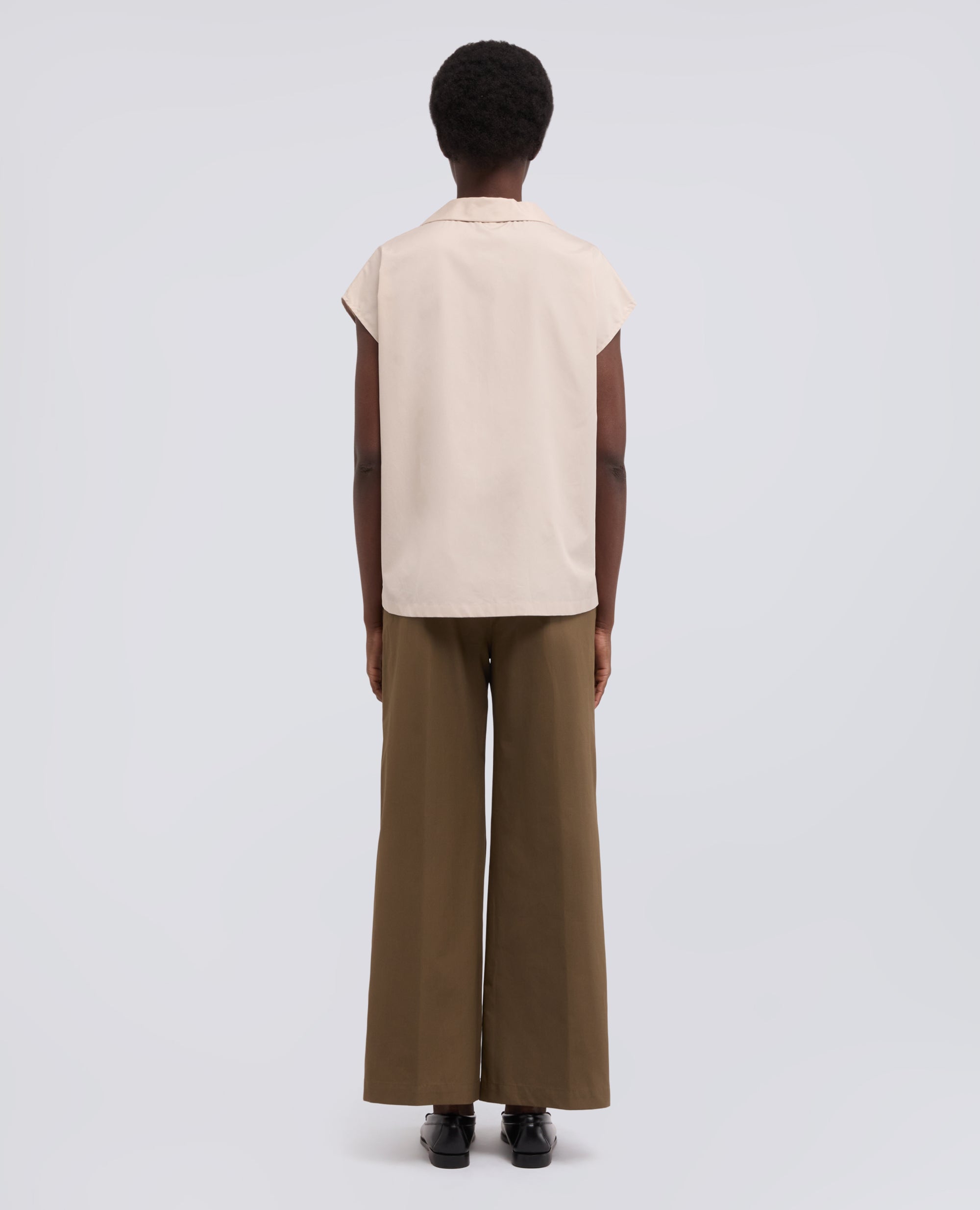 TOP DE POPELINA DE ALGODON - BEIGE - ASPESI