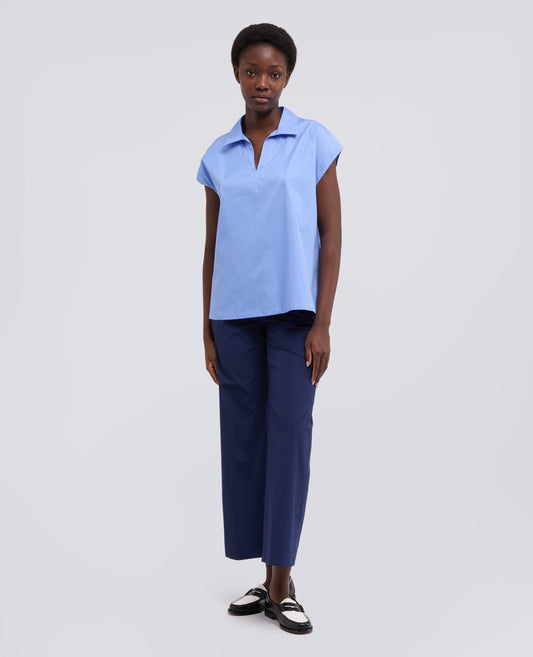 COTTON POPLIN TOP - AZZURRO - ASPESI