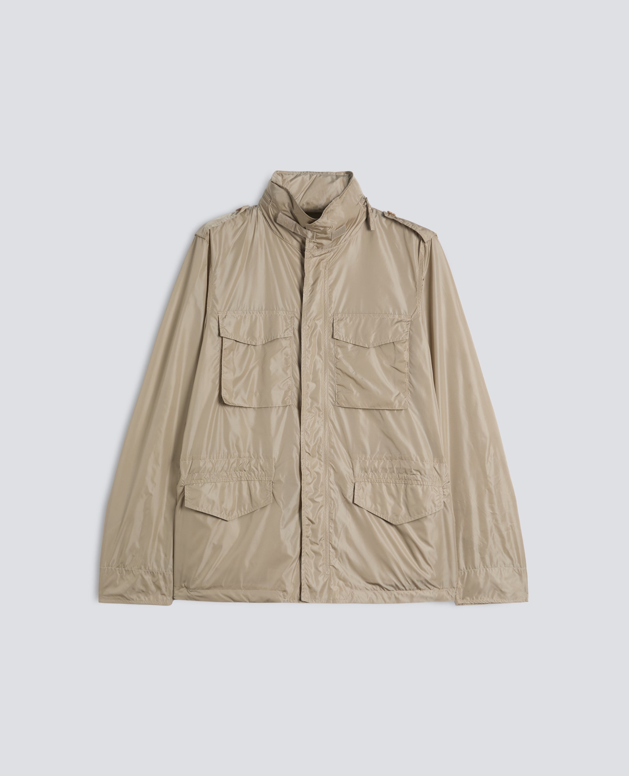 GIUBBOTTO MINI FIELD IN NYLON CON CAPPUCCIO STACCABILE - BEIGE - ASPESI