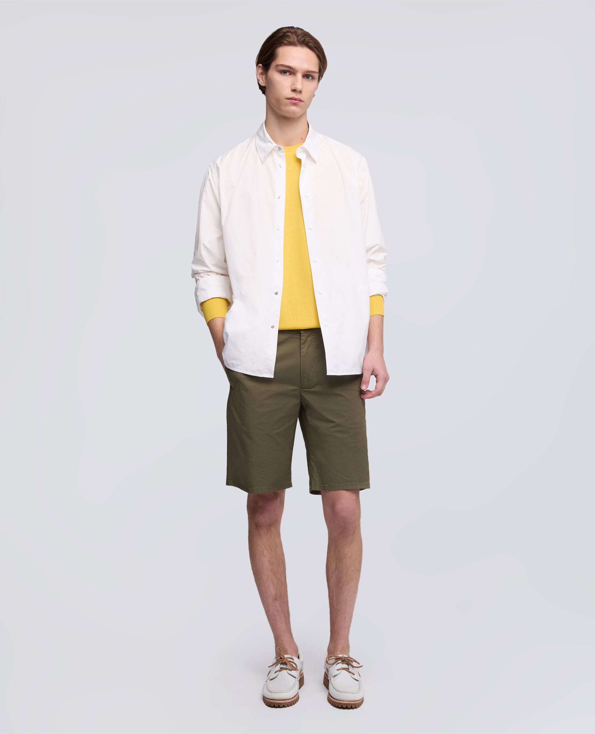 POLYESTER- UND NYLON-WASSERABWEISENDES HEMD - BIANCO - ASPESI