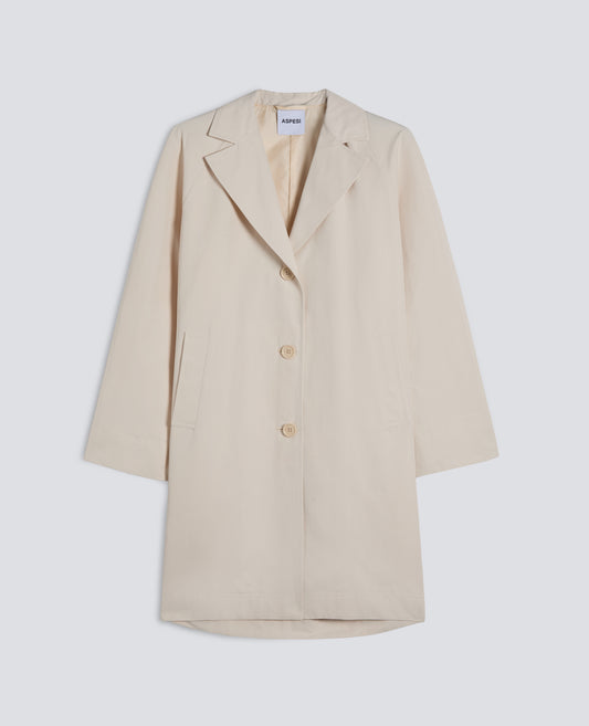 MANTEAU DOUBLE DE COTON ET DE TOILE POLYESTER - NATURALE - ASPESI