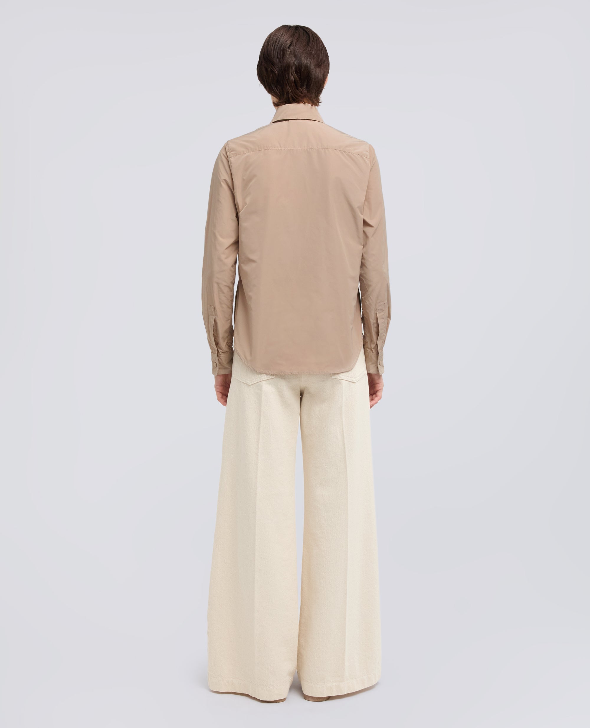 GIACCA CAMICIA SFODERATA IN POLIESTERE TECNICO - BEIGE - ASPESI