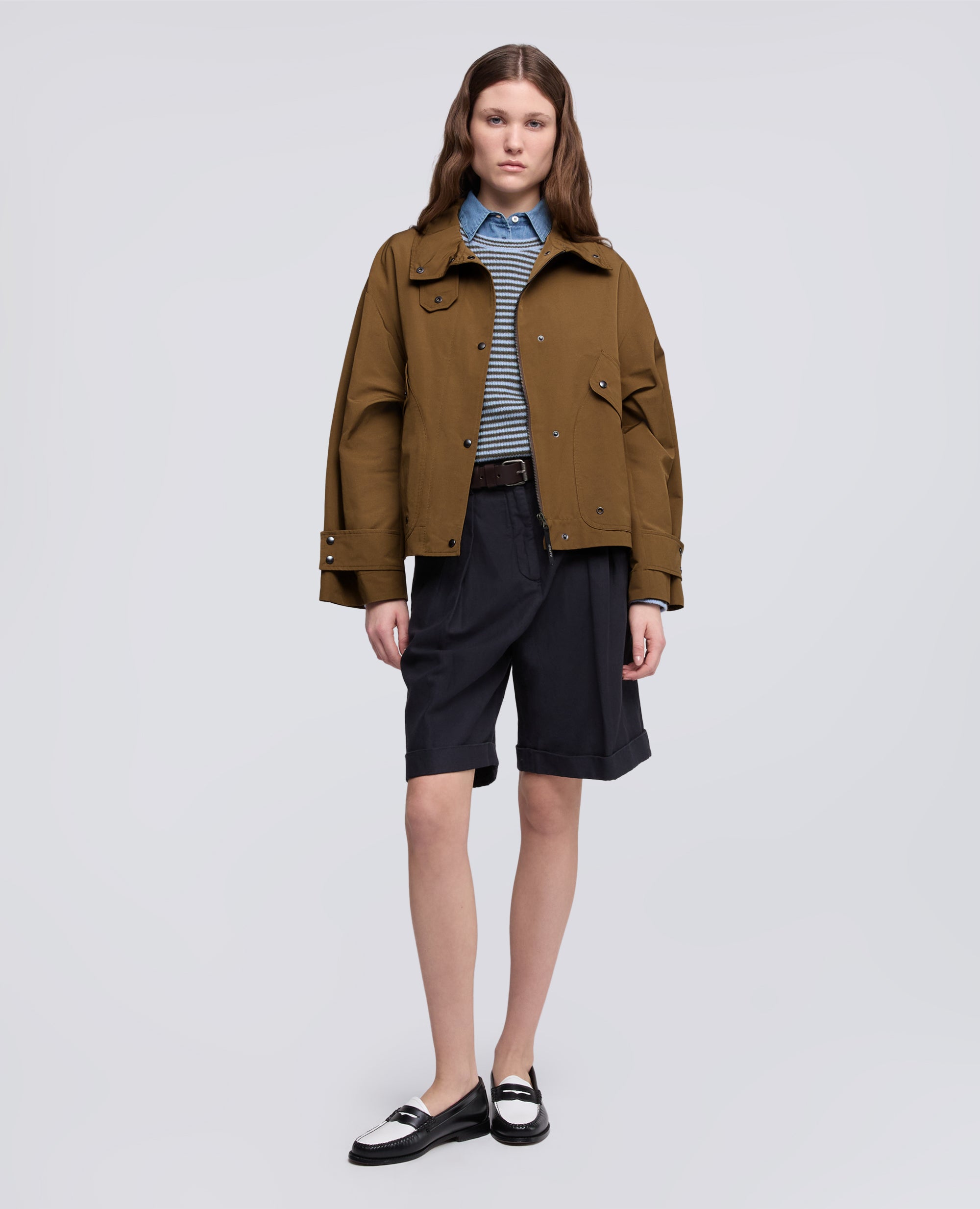 VESTE NON DOUBLEE EN TOILE DE COTON - MARRONE - ASPESI