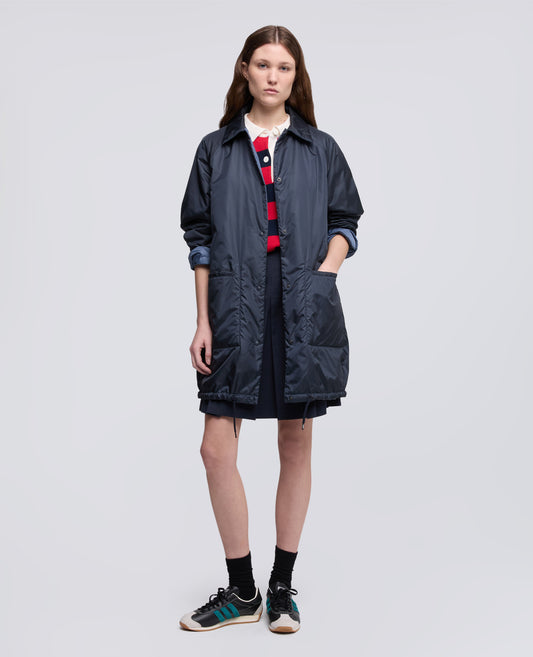 TWO-TONE REVERSIBLE NYLON COAT - BLU - ASPESI