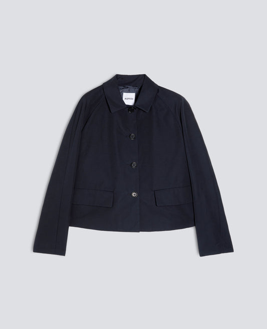 CHAQUETA FORRADA HECHA DE LONA DE ALGODON POLIESTER - BLU - ASPESI