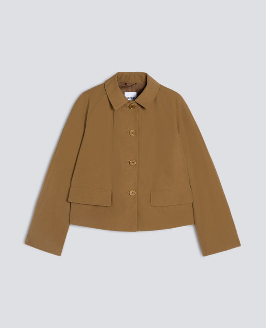 CHAQUETA FORRADA HECHA DE LONA DE ALGODON POLIESTER - MARRONE - ASPESI