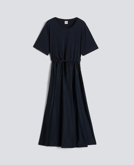 TAFFETA AND JERSEY DRESS - BLU - ASPESI
