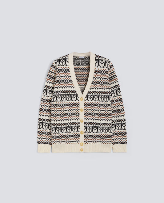 CARDIGAN EN MELANGE COTON, CHANVRE ET LAINE - MULTICOLOR - ASPESI