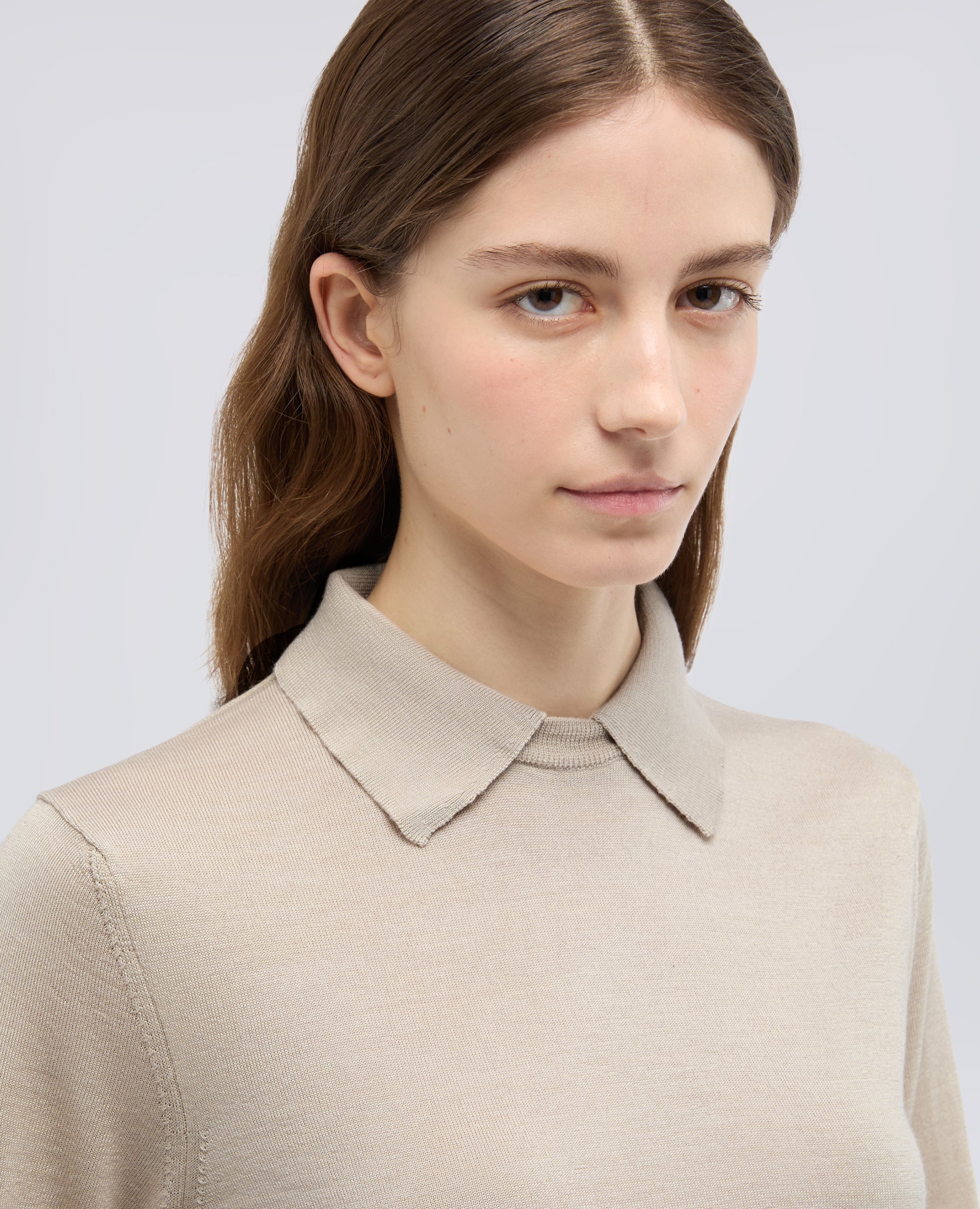 MAGLIA IN MISTO LANA E SETA - BEIGE - ASPESI