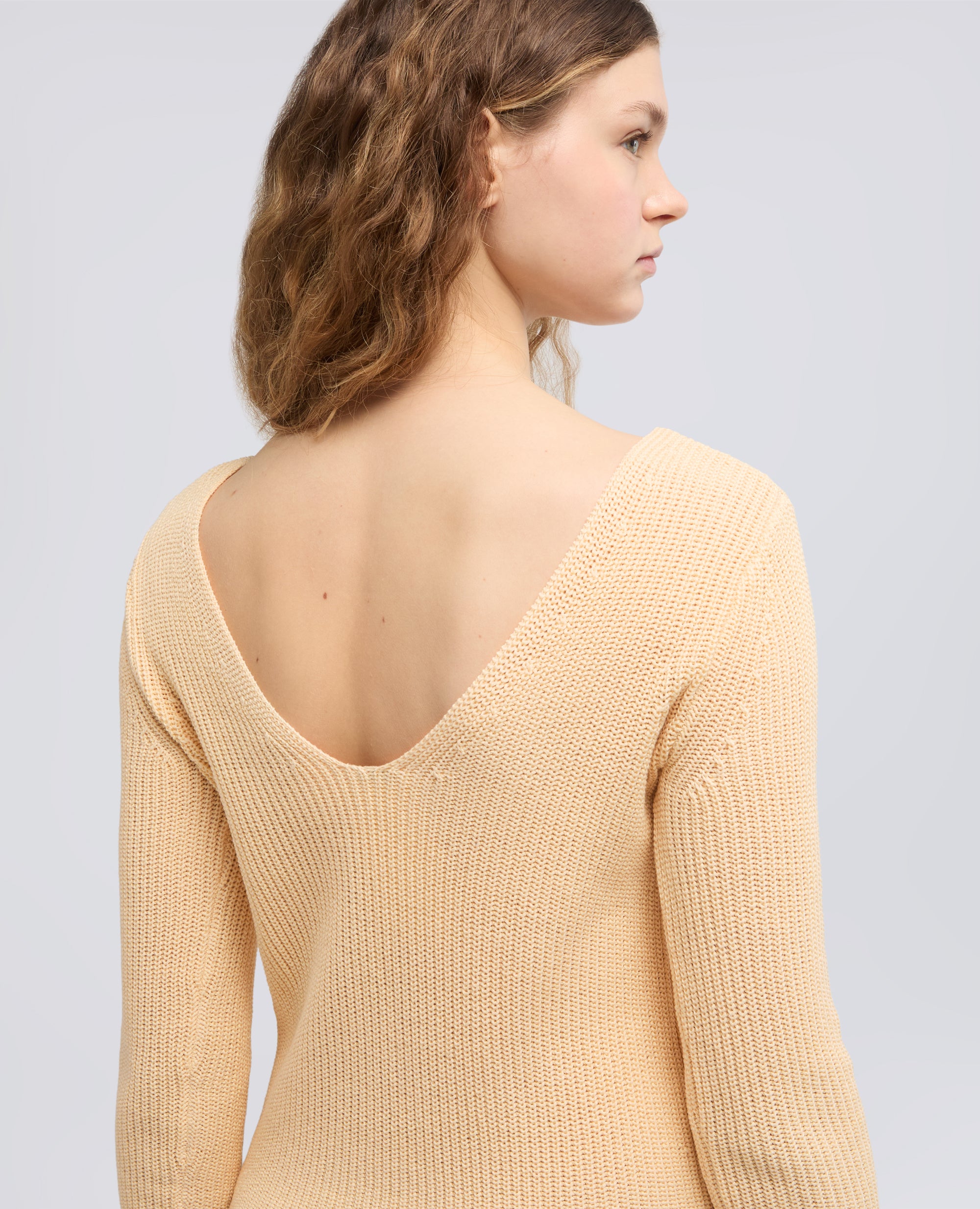 MAGLIA A MANICHE LUNGHE IN FILATO DI COTONE - NATURALE - ASPESI