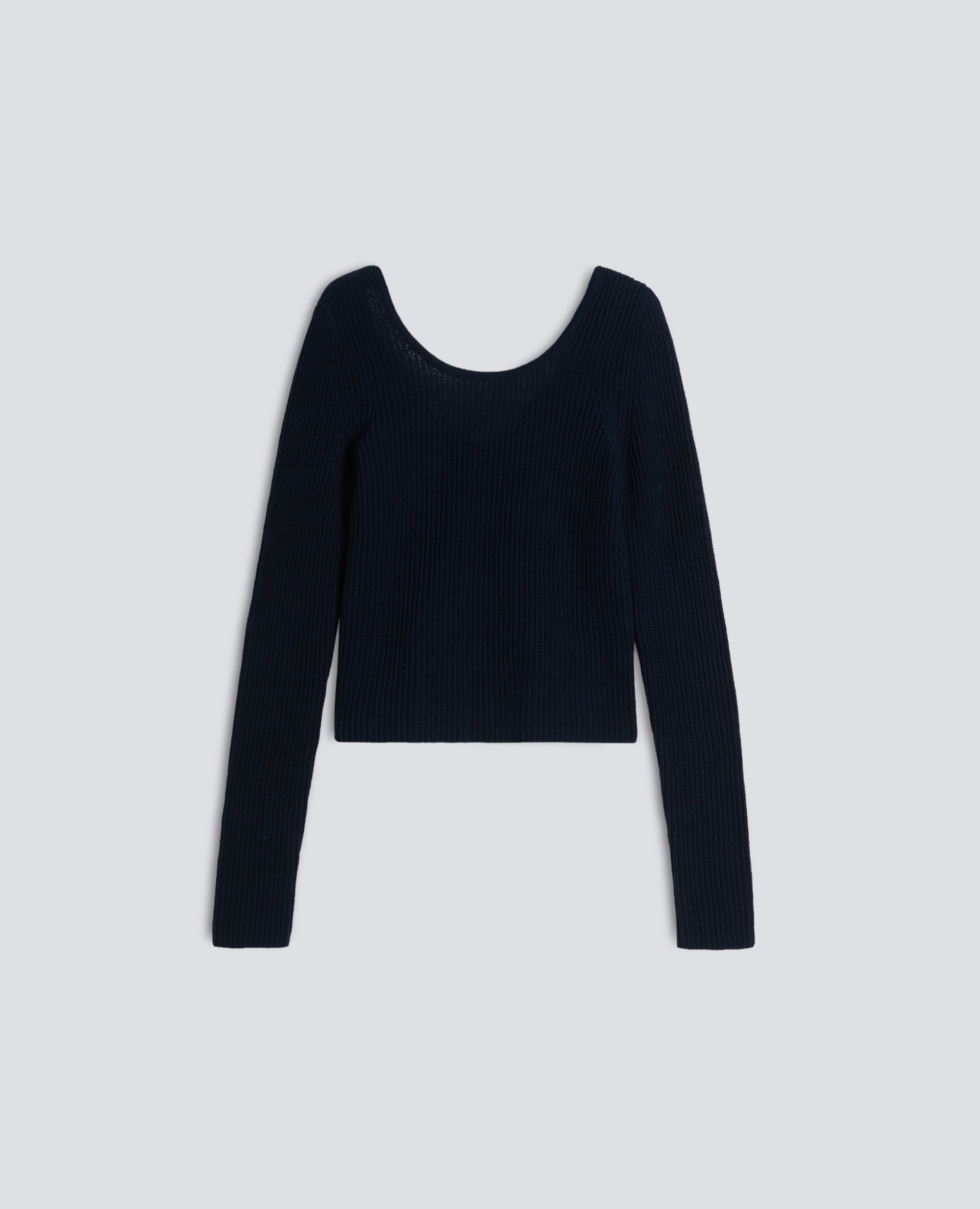 LANGARMELIGER PULLOVER AUS BAUMWOLLGARN - BLU - ASPESI