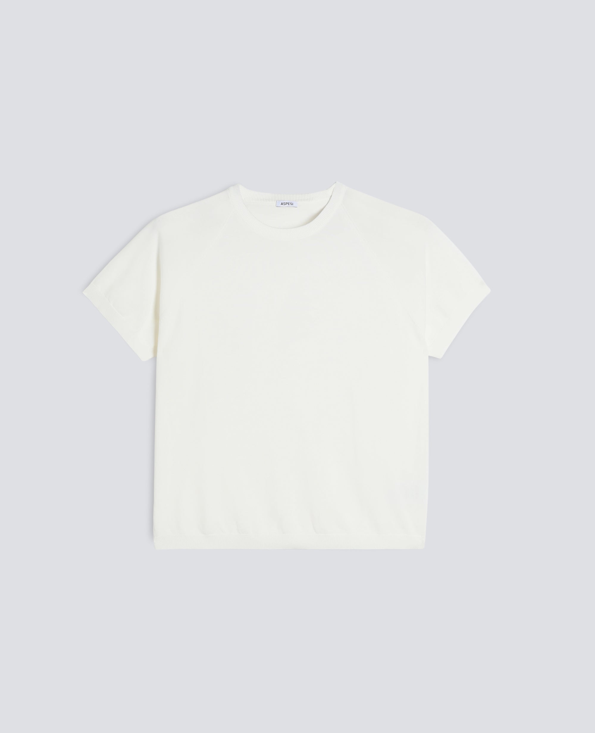 T-SHIRT GIROCOLLO IN FILATO DI PURO COTONE - BIANCO - ASPESI