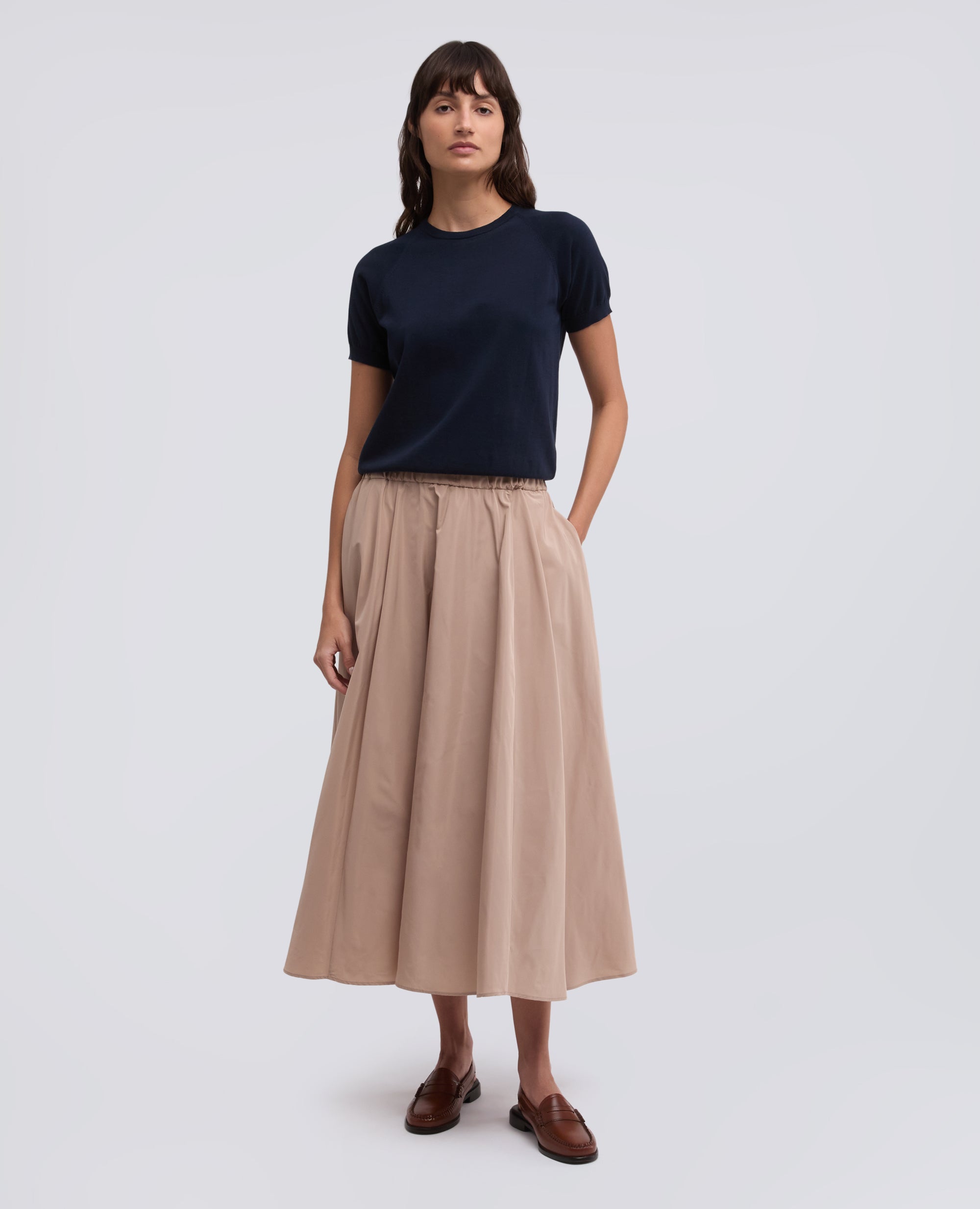 T-SHIRT GIROCOLLO IN FILATO DI PURO COTONE - BLU - ASPESI