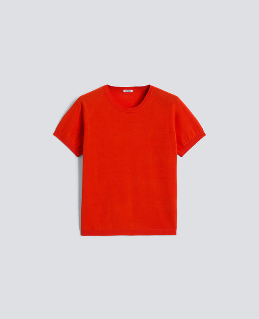 T-SHIRT ACOL ROND EN FIL DE COTON PUR - ROSSO - ASPESI