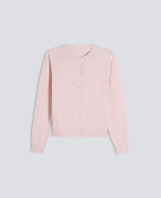 CARDIGAN A COL ROND EN COTON - ROSA - ASPESI
