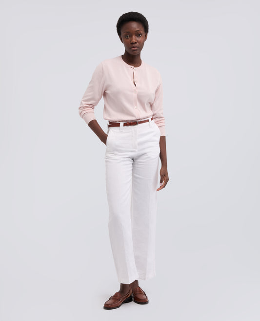 CARDIGAN A COL ROND EN COTON - ROSA - ASPESI