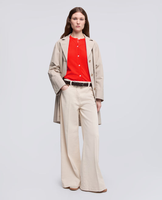 CARDIGAN A COL ROND EN COTON - ROSSO - ASPESI