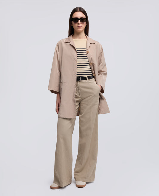 PULL ACOL BATEAU EN FIL DE COTON RAYE PUR - NATURALE - ASPESI