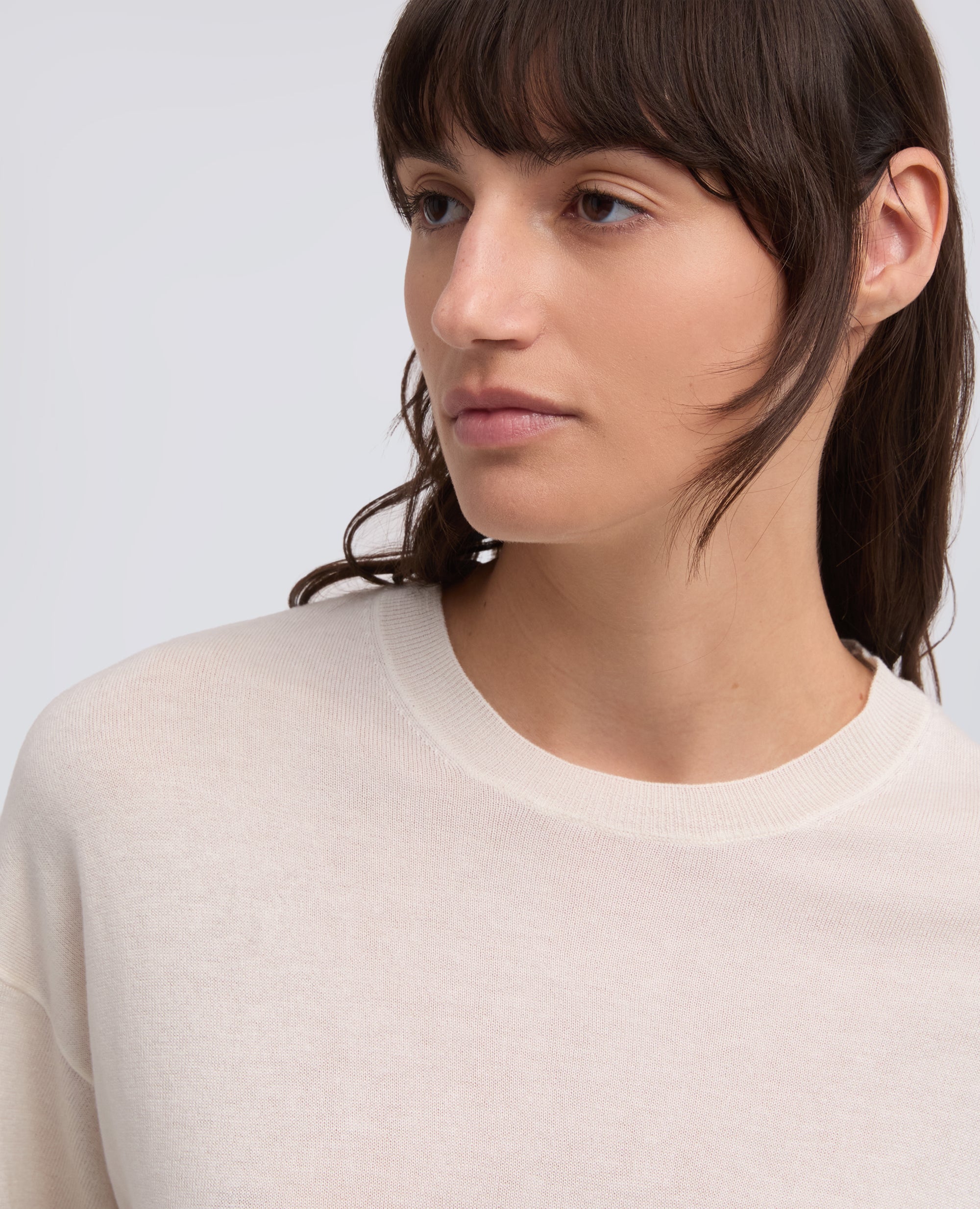 T-SHIRT DI MAGLIA IN MISTO SETA, COTONE E CASHMERE - NATURALE - ASPESI