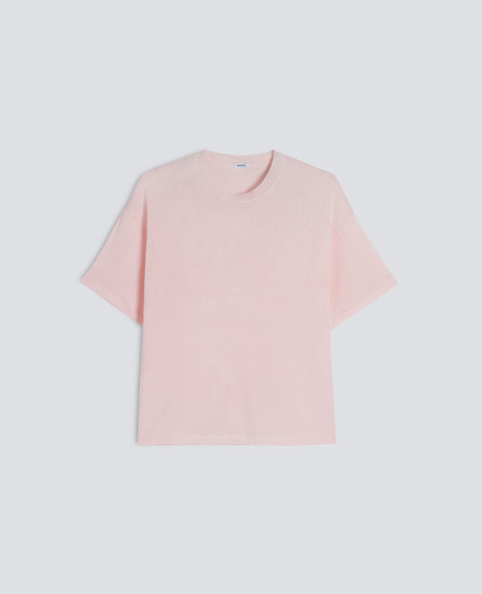 T-SHIRT TRICOTE EN SOIE, COTON ET CACHEMIRE - ROSA - ASPESI