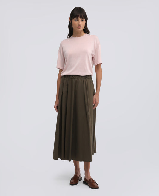 T-SHIRT TRICOTE EN SOIE, COTON ET CACHEMIRE - ROSA - ASPESI