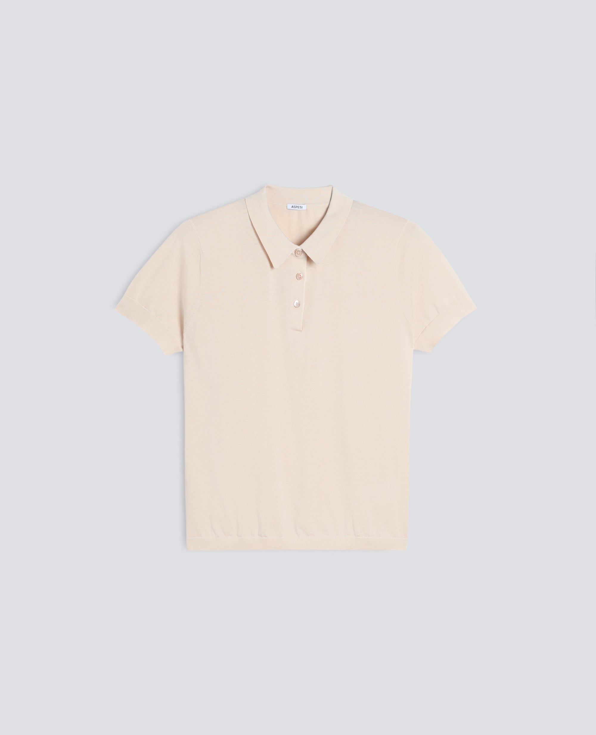 CAMISA POLO DE MEZCLA DE ALGODON, SEDA Y LINO - NATURALE - ASPESI