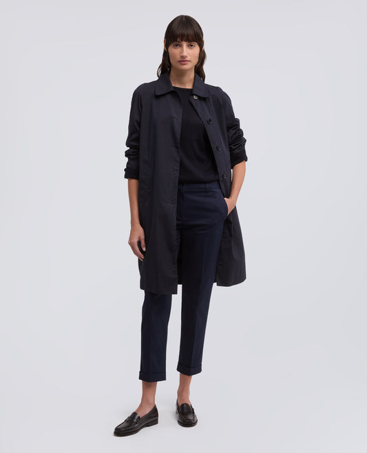 PULL AMANCHES LONGUES EN MELANGE SOIE, COTON ET CACHEMIRE - BLU - ASPESI