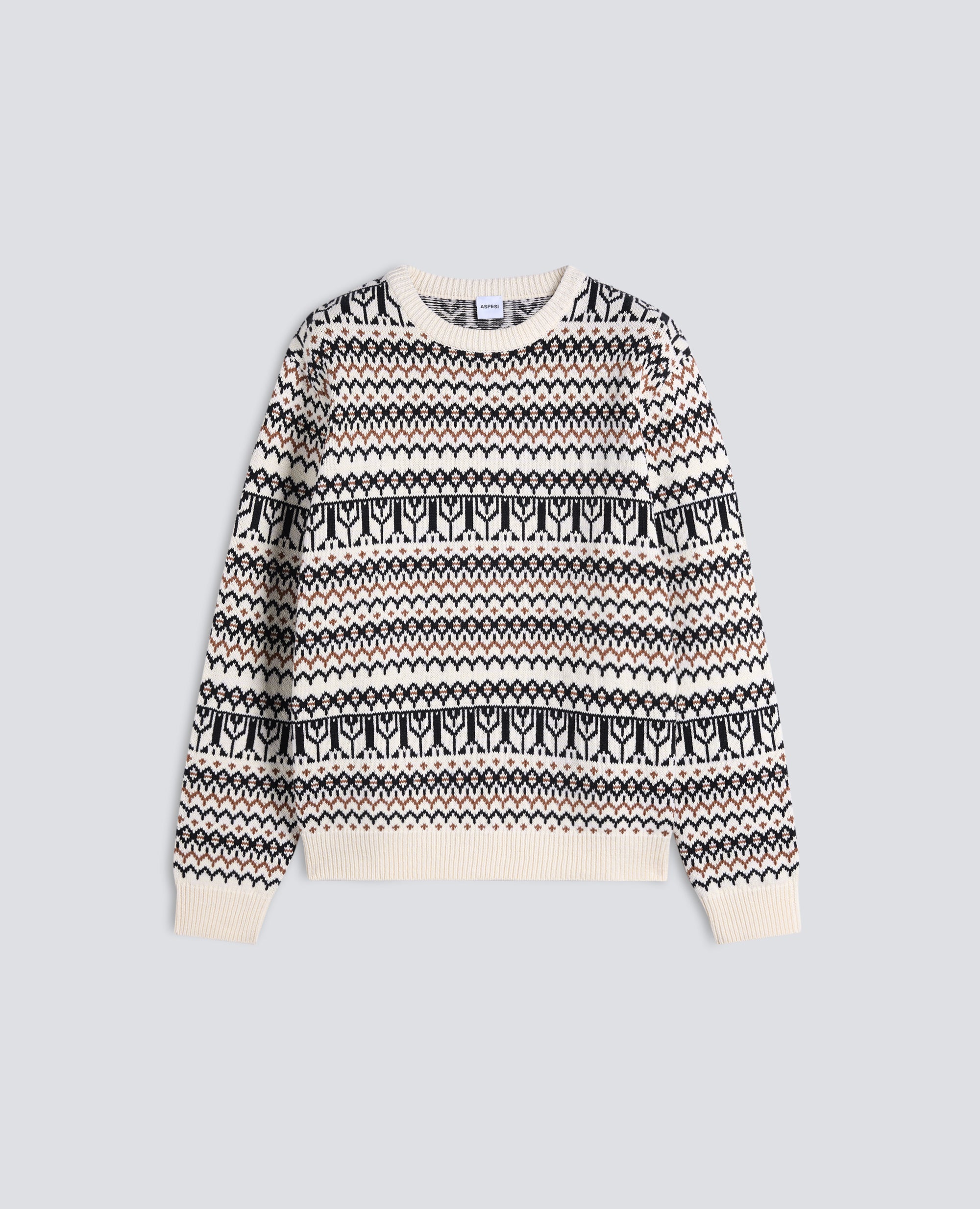 LANGARMELIGER PULLOVER MIT RUNDHALSAUSSCHNITT AUS WATTEMISCHUNG - MULTICOLOR - ASPESI