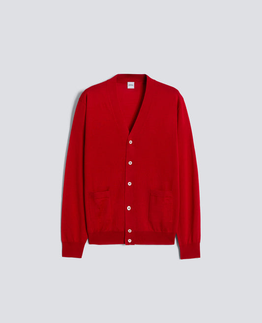 WOOL AND SILK CARDIGANS - ROSSO - ASPESI