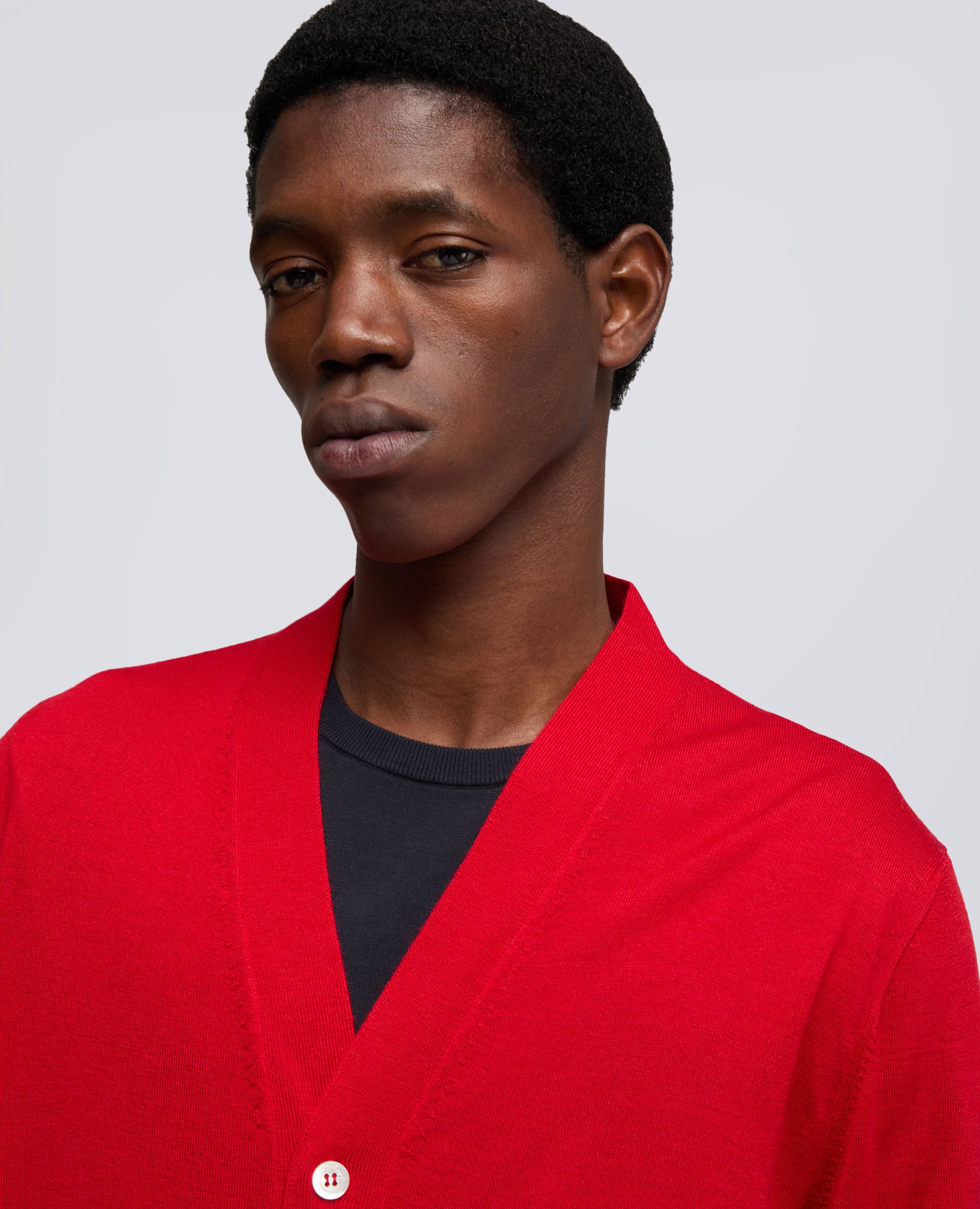 CARDIGAN IN LANA E SETA - ROSSO - ASPESI