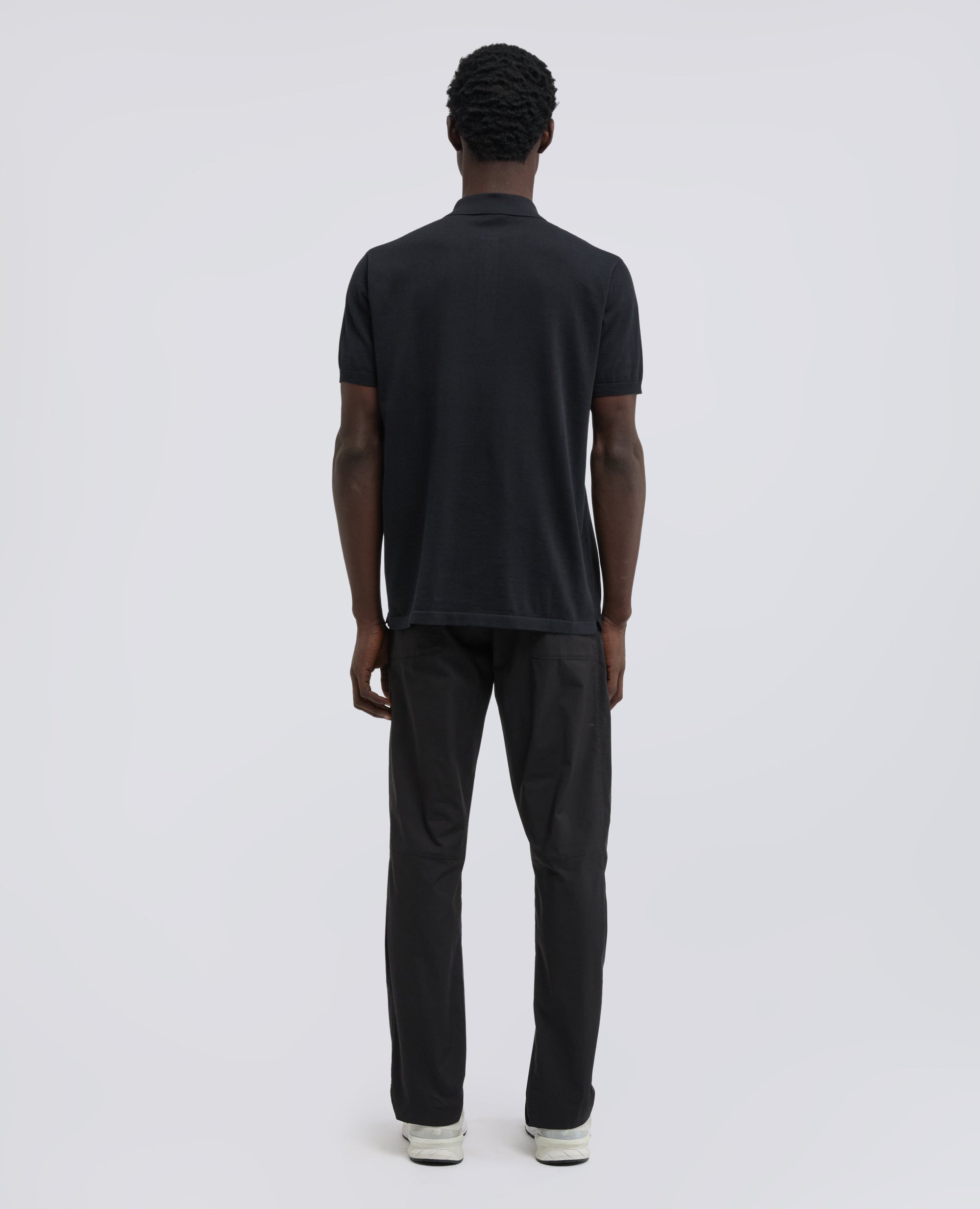 CAMISA POLO DE ALGODON CON BOTONES DE NACAR - NERO - ASPESI