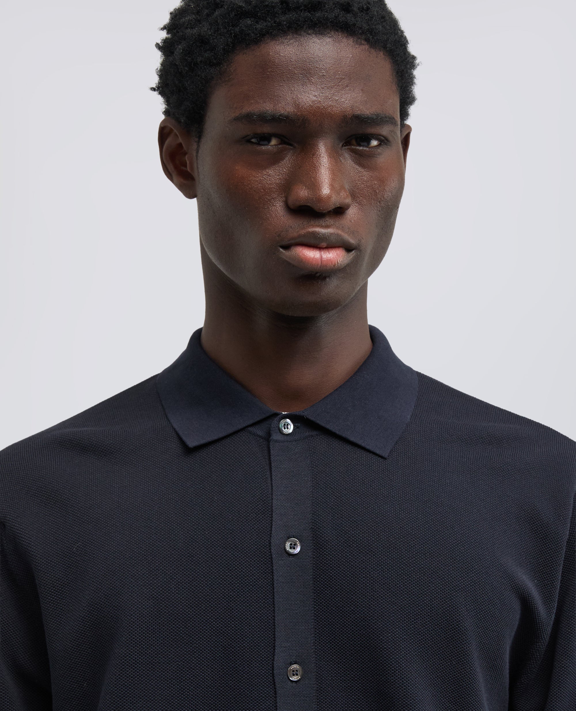 POLO DI MAGLIA IN COTONE TINTO CAPO - BLU - ASPESI