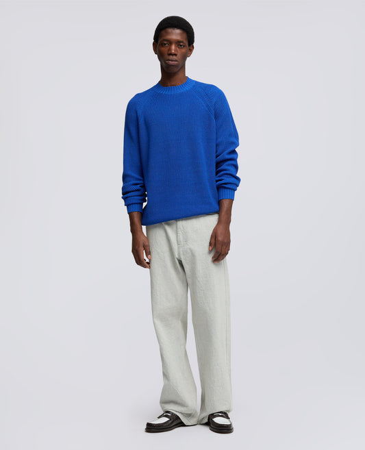 CREWNECK-PULLOVER AUS BAUMWOLLGARN - BLU - ASPESI