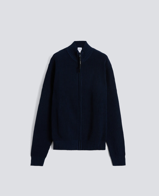 ZIP-UP-PULLOVER AUS WATTEGARN - BLU - ASPESI