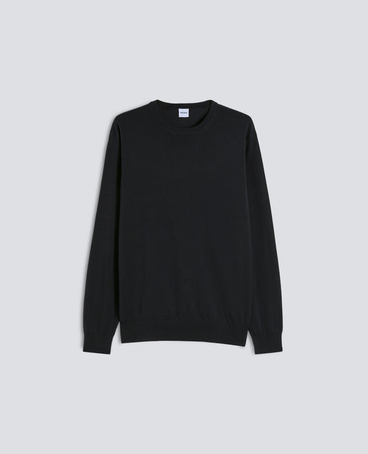 BAUMWOLLPULLOVER MIT CREWNECK-AUSSCHNITT - NERO - ASPESI