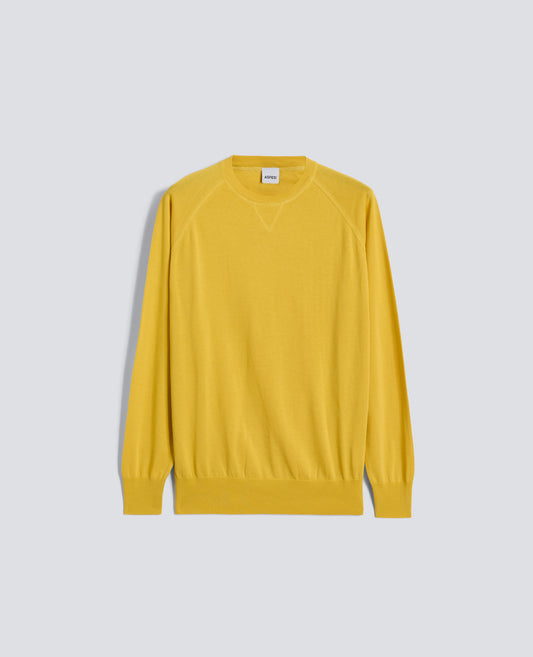 BAUMWOLLPULLOVER MIT CREWNECK-AUSSCHNITT - GIALLO - ASPESI