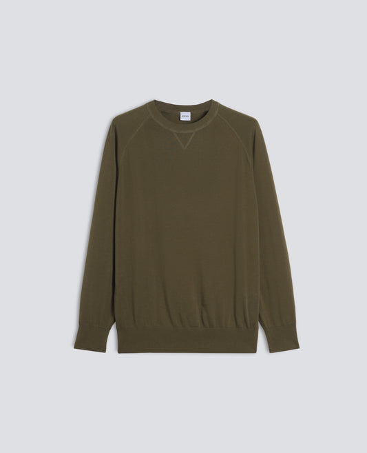 BAUMWOLLPULLOVER MIT CREWNECK-AUSSCHNITT - VERDE - ASPESI