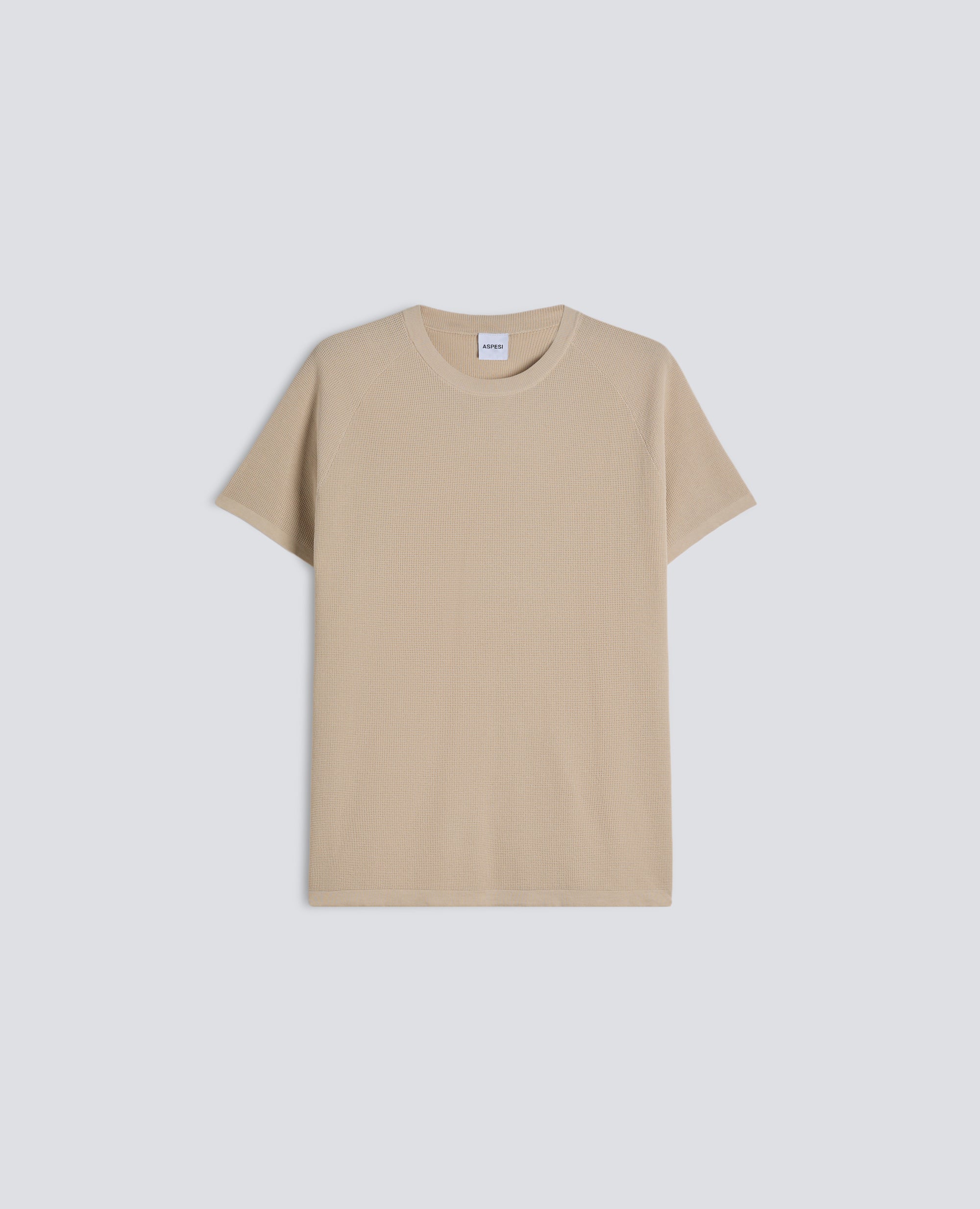 PULL RAGLAN EN GAUFRE MICRO COTON - BEIGE - ASPESI
