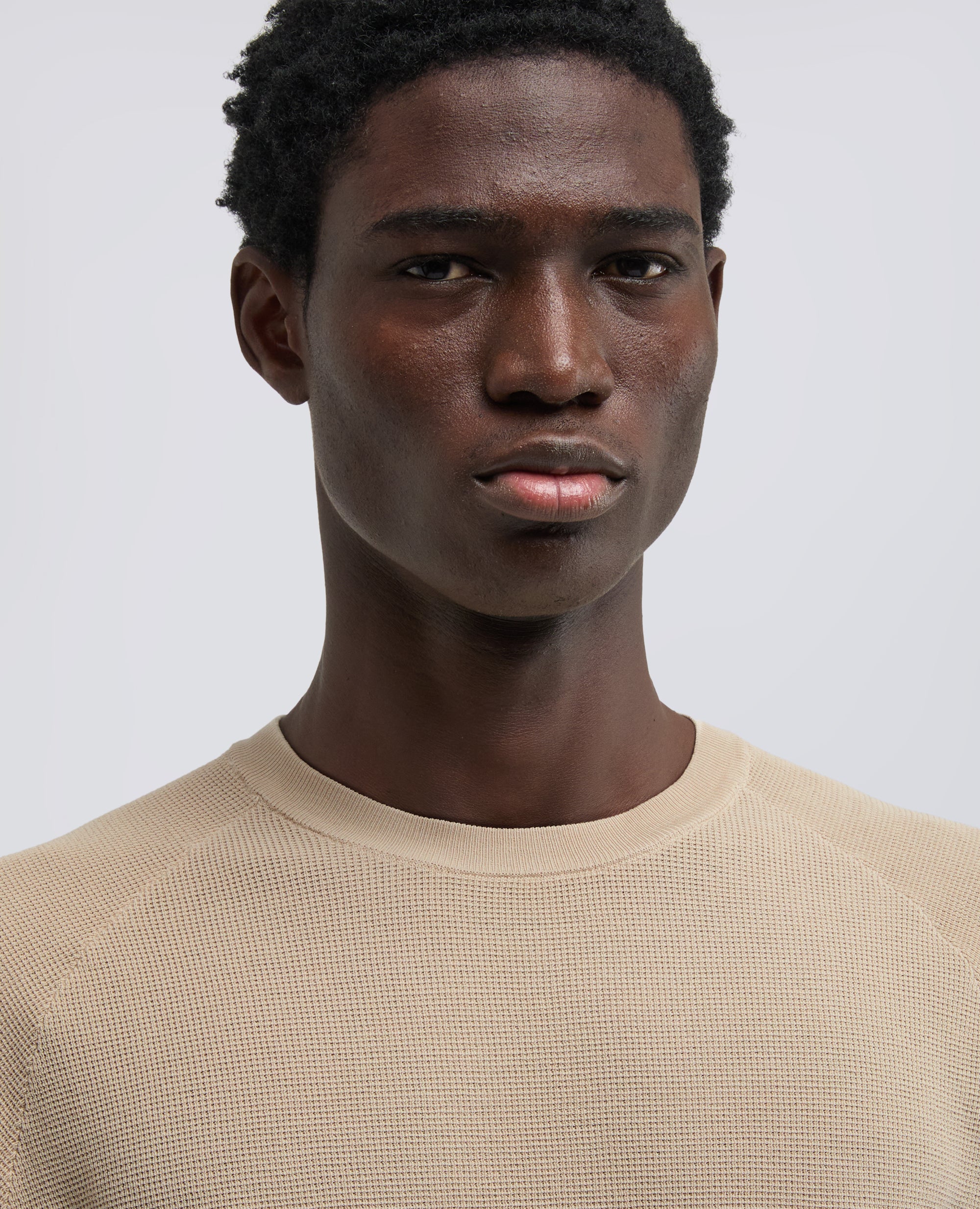 PULL RAGLAN EN GAUFRE MICRO COTON - BEIGE - ASPESI