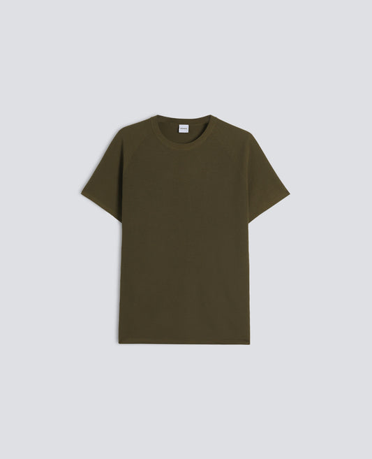 RAGLAN-PULLOVER IN MIKRO-WATTE-WAFFEL - VERDE - ASPESI