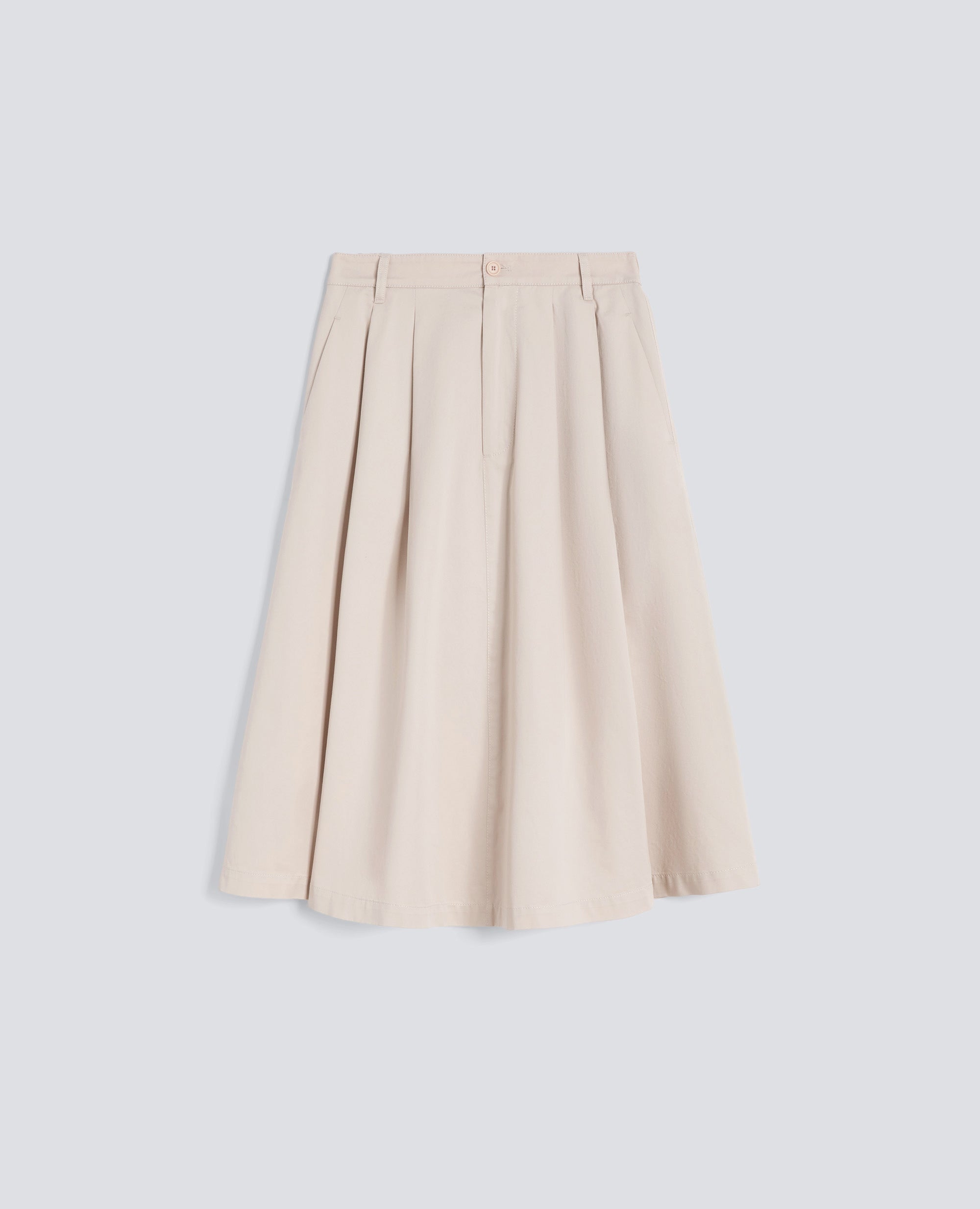 GONNA IN EXTRA FINE TWILL DI COTONE - BEIGE - ASPESI