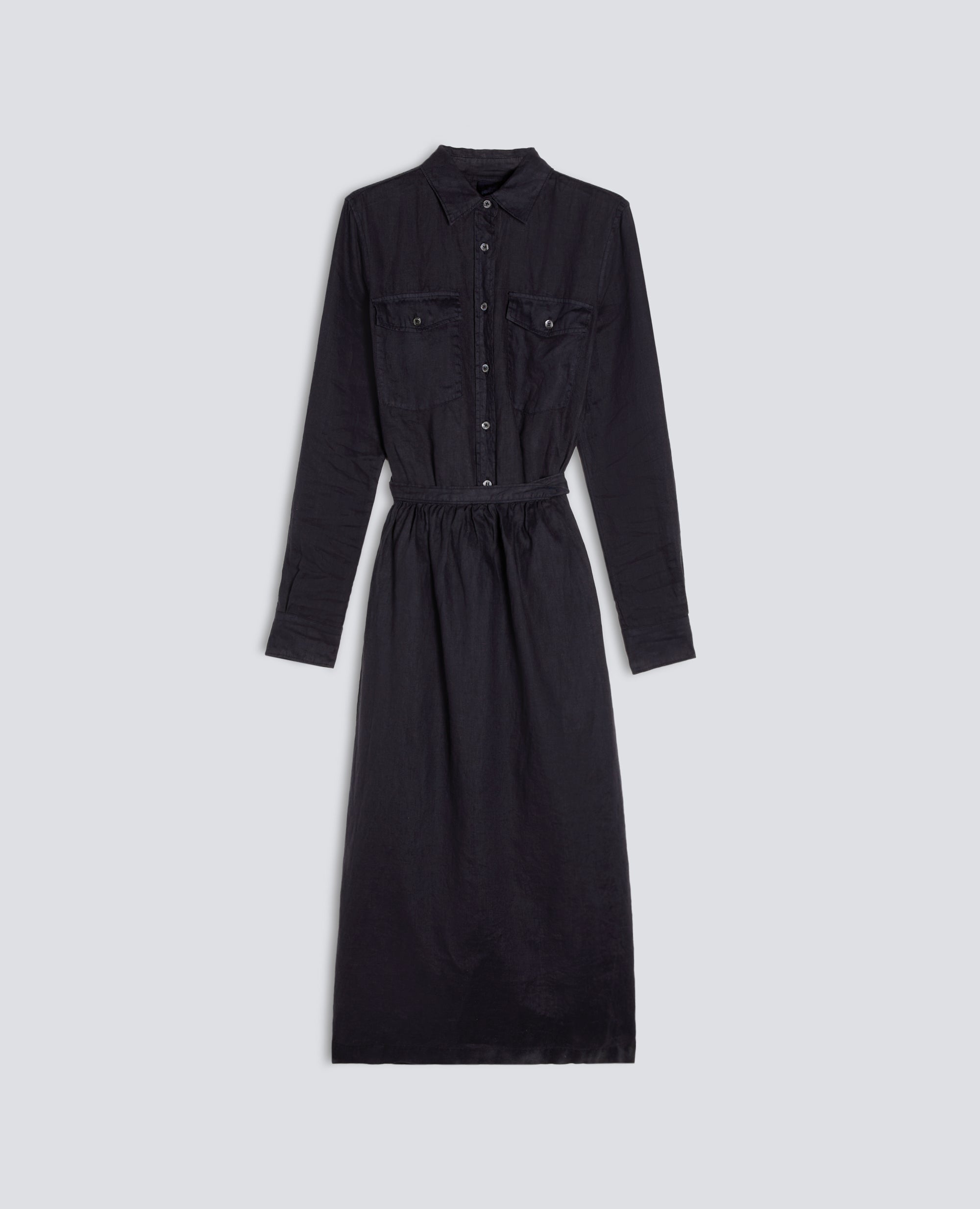 ROBE EN LIN LEGER TEINT EN PIECE - BLU - ASPESI